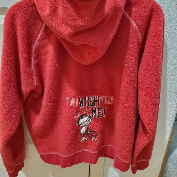 Bobby Jack red, microfleece hoodie with kangaroo pocket, junior size small - Picture 2 of 3
